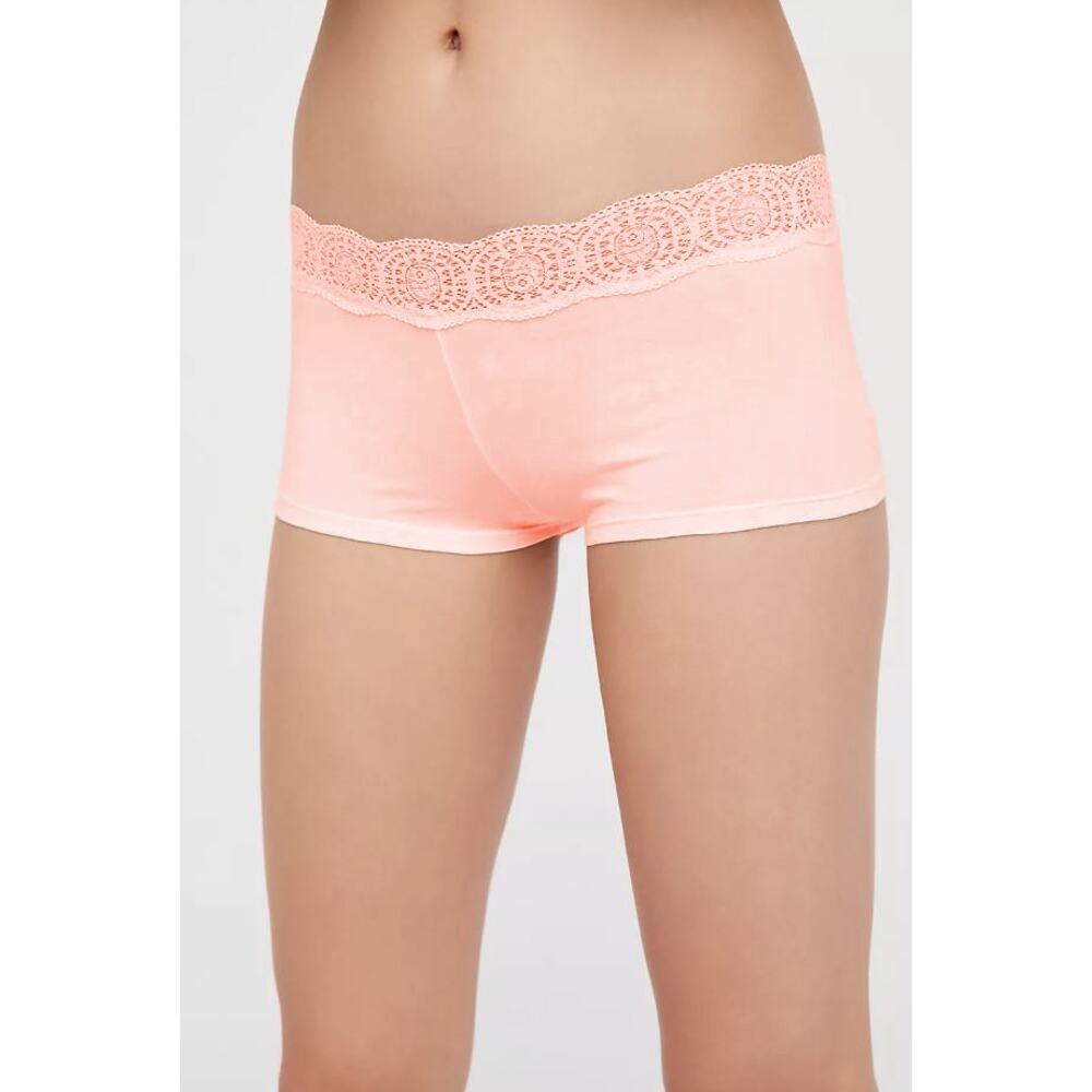 NWT! Free People Cotton Medallion Boyshorts 2Moss/1Pink Large ( 3Pack )